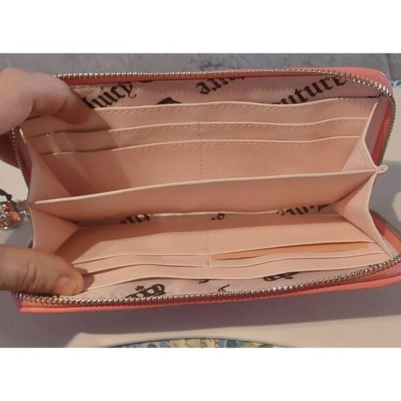 NWT~JUICY COUTURE Pink Lemonade All That Glitters Zip Wallet~ - Picture 4 of 7
